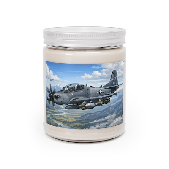 A-1 Skyraider Warplane Soy Candle - 9oz Jar, Aviation Gift for Pilots & Military History Enthusiasts