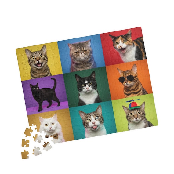 Colorful Pop Art Cats Jigsaw Puzzle - 110-520 Pieces