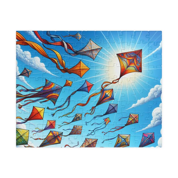 Colorful Kite Puzzle - Fun & Relaxing Family Activity, Great Gift for Kids and Adults, 110/252/520-Piece Options