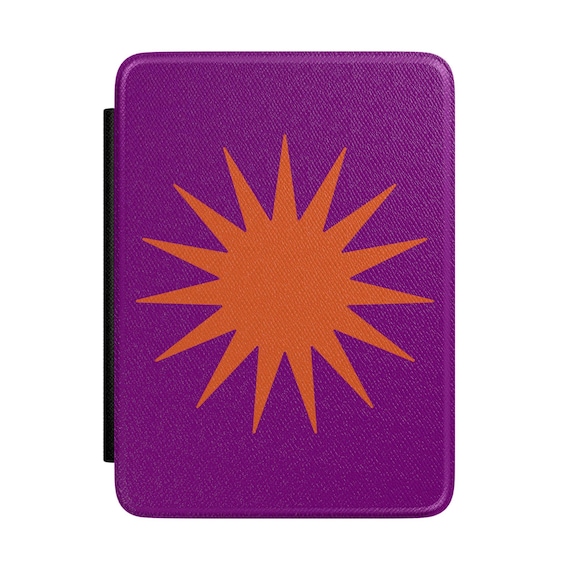 Orange Sunburst Kindle Case | Purple Starburst E-Reader Cover | Book Lover Gift