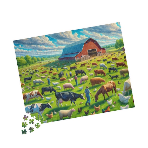 Farm Life Puzzle: Serene Barn Scene, Family Activity