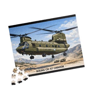 Boeing CH-47 Chinook Helicopter Puzzle Military Aviation 110-520 Piece Jigsaw Aircraft Army Gift