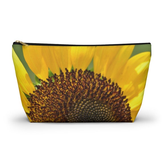 Bright Sunflower Zipper Pouch | Handmade Floral Accessory Case