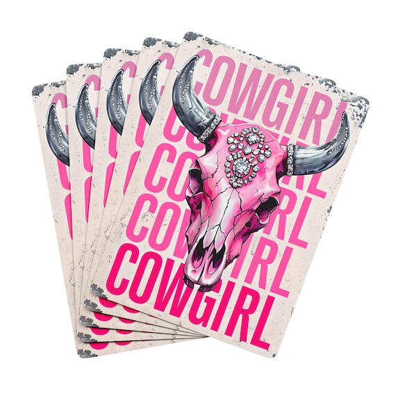 Pink Cowgirl Skull Playing Cards | Decorative Playing Card Deck