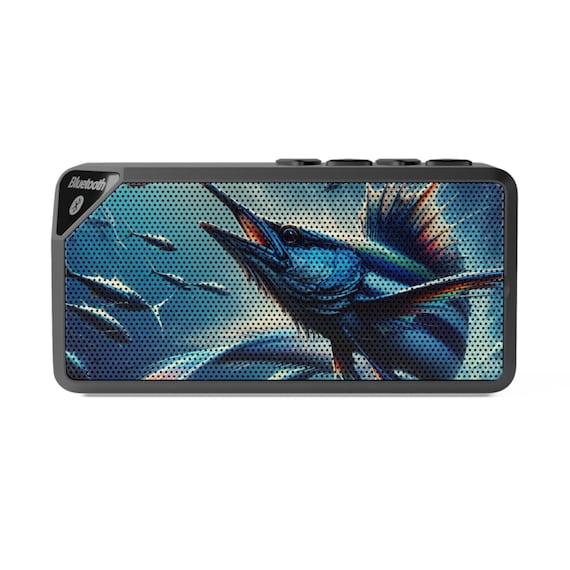 Bluetooth Speaker with Swordfish Design, Outdoor Companion, Fishing Gift, Unique Sound System, Music Lover's Accessory, Portable Speaker
