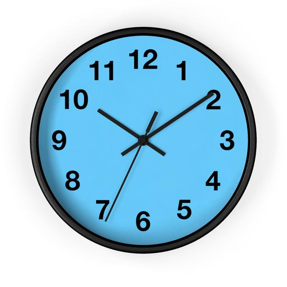 Blue Minimalist Numbered Wall Clock | Modern Home Decor