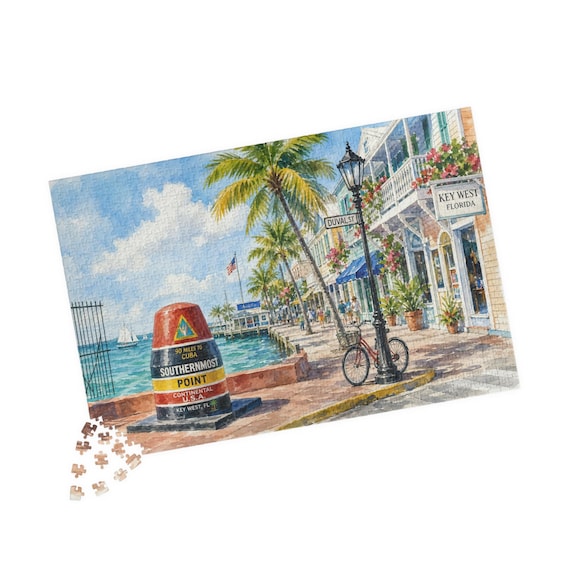 Key West Southernmost Point Jigsaw Puzzle – Florida Beach Scene Art (1014 Pieces)