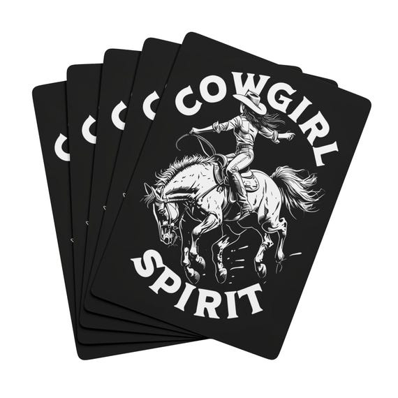 Cowgirl Spirit Poker Cards – Western Rodeo Design, 300gsm Coated Deck