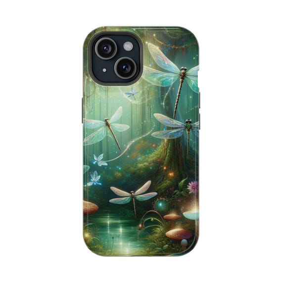 Dragonfly Pattern iPhone Case: Impact-Resistant Cover for 12-16 Models, Stylish Tech Gift