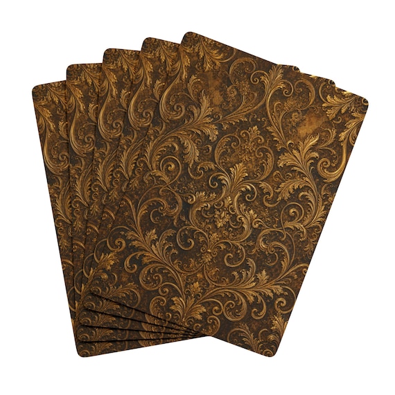 Vintage Ornate Spade Ace Poker Playing Cards | Decorative Back Design