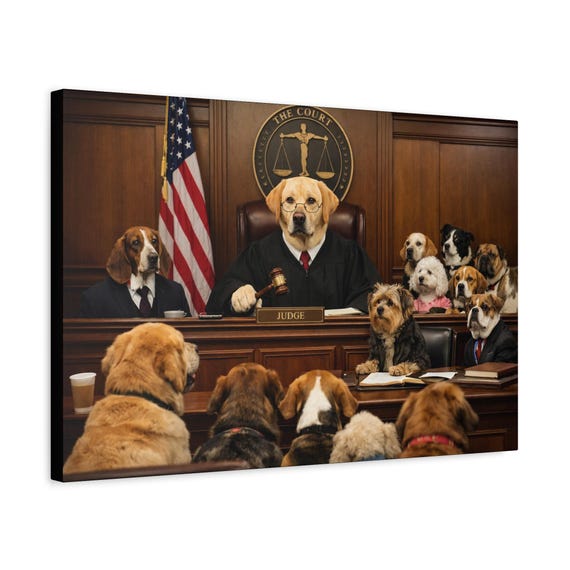 Labrador Retriever Judge Courtroom Canvas | Matte Stretched Wall Art | Ready to Hang