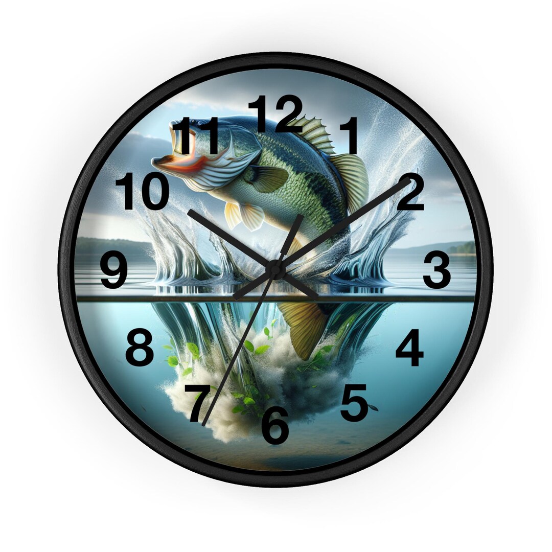 Rustic Fishing Wall Clock: Angler Gift, Wildlife Home Decor - Etsy