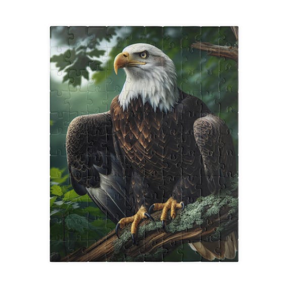 Stunning Bald Eagle Puzzle, Nature Lover Gift, Family Activity, Wildlife Décor, Home Entertainment, 110-520 pcs