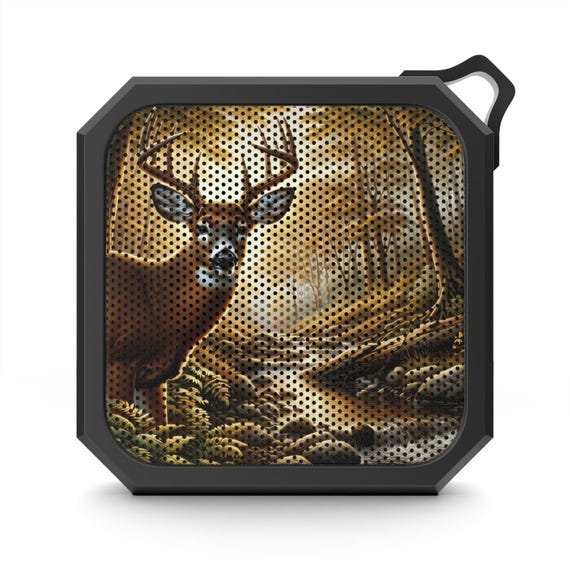 Outdoor Speaker, Portable Bluetooth Speaker with Buck Deer Scene - Camping Speaker, Deer Lover Gift, Nature Bluetooth Stereo, Hunting