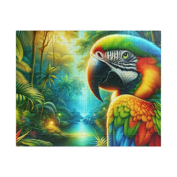 Macaw Parrot Puzzle - Colorful 110, 252, 520 -Piece Jigsaw for Bird Lovers, Relaxation, Family Bonding - Fun Indoor Activity, Holidays,