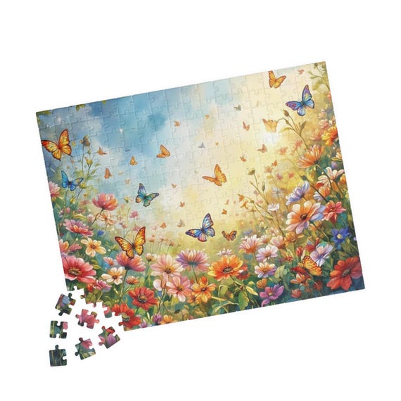 Butterfly Wildflower Meadow Jigsaw Puzzle 110/252/520 Piece Floral Nature Garden Gift