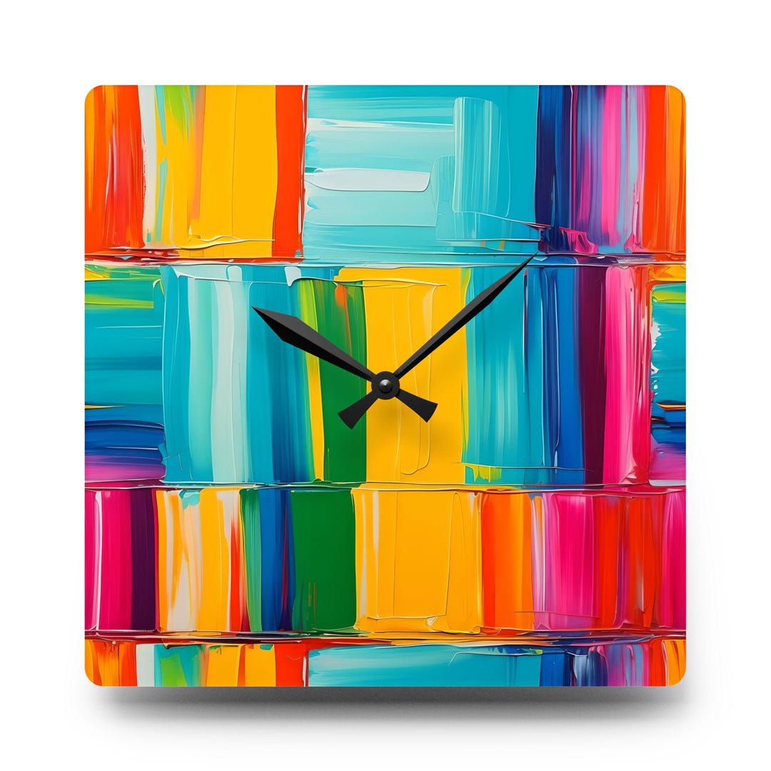 Vibrant Acrylic Wall Clock: Modern Abstract Art Home Decor - Etsy
