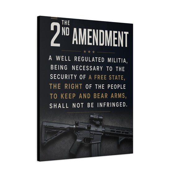2nd Amendment Text Canvas | Matte Stretched Canvas Wall Art
