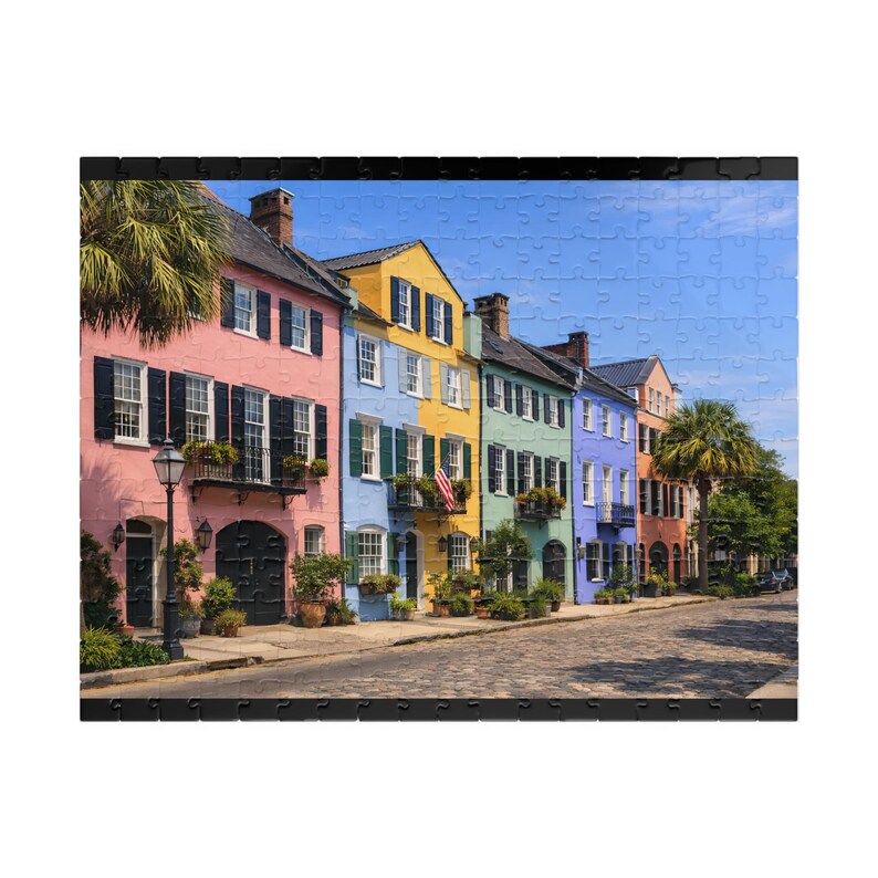 Colorful Charleston Row Houses Jigsaw Puzzle 110-520 Pieces | Travel ...