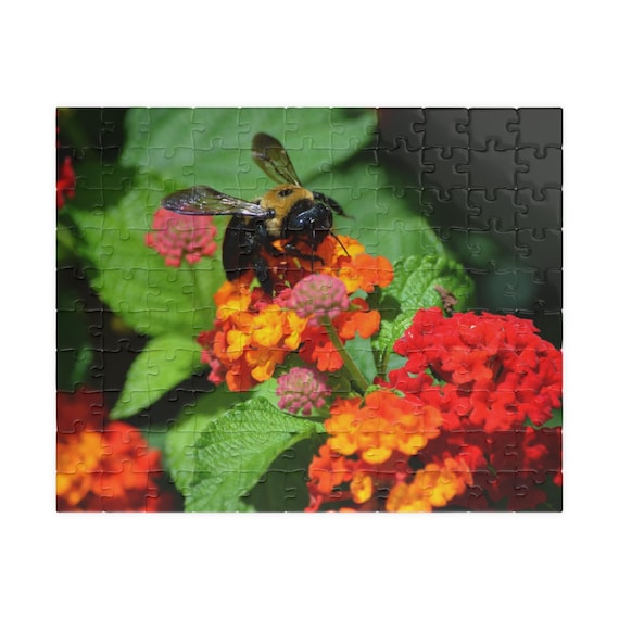 Floral Bee Puzzle - Nature Lover Gift, Eco-Friendly Challenge, Family Activity, Educational Gift, Puzzle Enthusiast Decoration