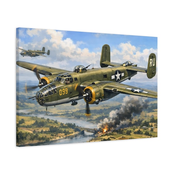 B-25 Mitchell Bomber Matte Canvas | 30" x 20"