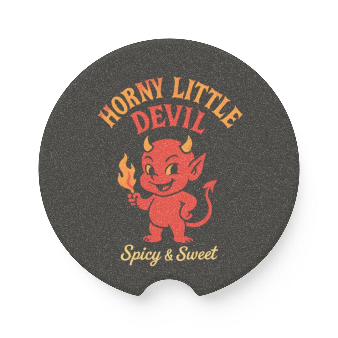 Soapstone Car Coaster: Horny Little Devil - Spicy Humor Automotive