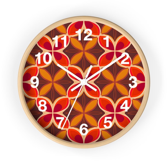 Vibrant Bohemian Floral Wall Clock: Unique Colorful Home Decor for Living Room, Kitchen, Office