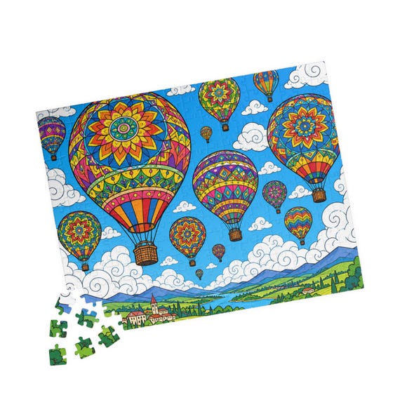520-Piece Hot Air Balloon Jigsaw Puzzle – Scenic Sky Art, Family Game Night Gift