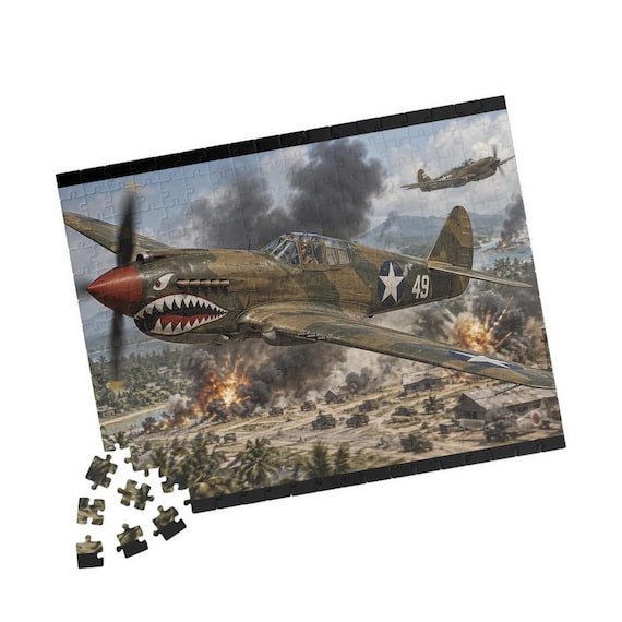 WWII Shark Mouth Fighter Plane Puzzle | Historical Aviation Jigsaw 252-520pc