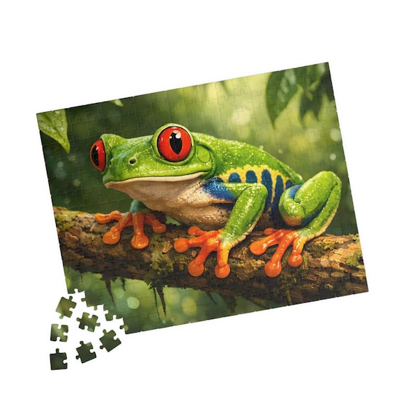 Red-Eyed Tree Frog Jigsaw Puzzle | 110-520 Piece Nature Educational Gift