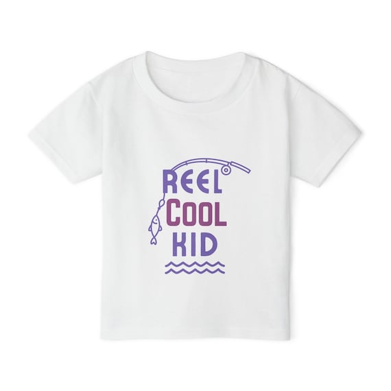 Adorable Cotton Toddler T Shirt with 'Reel Cool Kid' Graphic - Perfect for Little Trendsetters