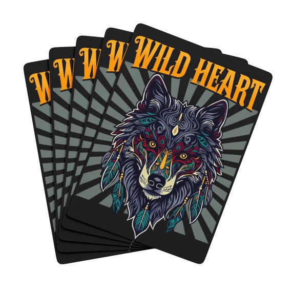 Wild Heart Playing Cards Set: Stylish Poker Deck in Acrylic Box