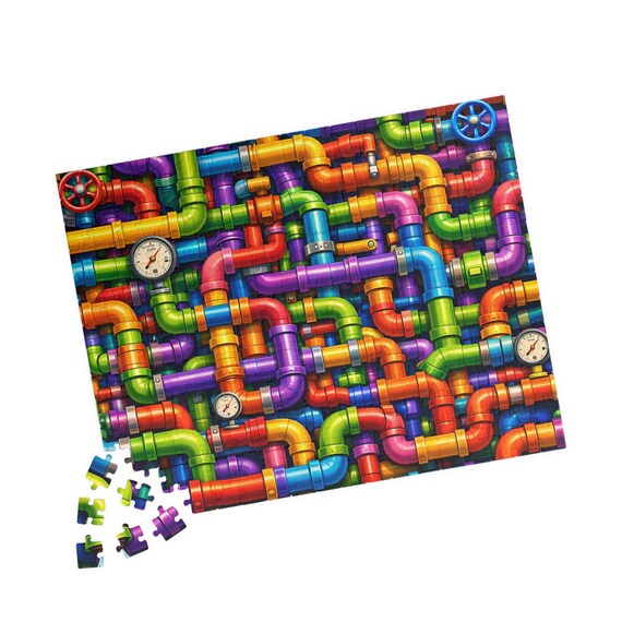 Colorful Pipe Maze Jigsaw Puzzle 110-1014 Pieces - Fun Family Brain Teaser Gift