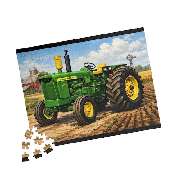 John Deere 5020 Tractor Puzzle, Vintage Farm Scene, 110–520 Pieces