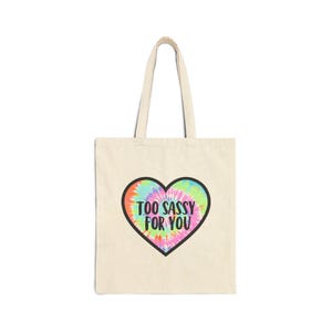 Sassy Heart Cotton Canvas Tote Bag: Eco-Friendly Boho Beach Bag