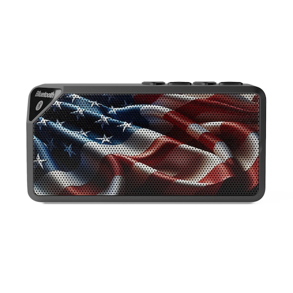 Patriotic Bluetooth Speaker, American Flag Design, Wireless Audio, Perfect for BBQs, Tailgating, July 4th, Gifts