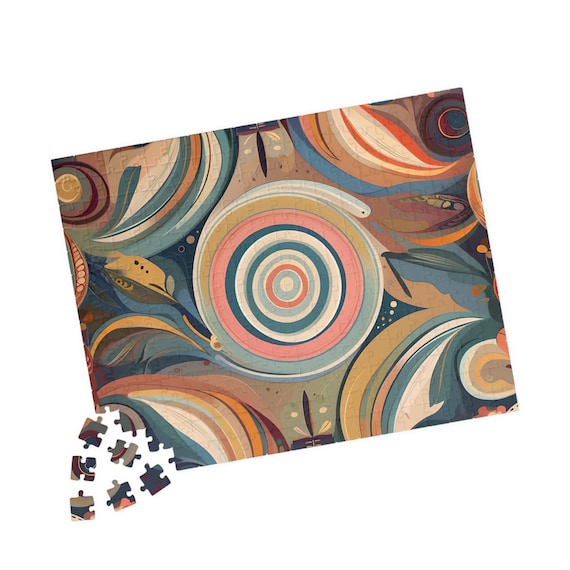 Retro Abstract Concentric Circles Puzzle | Jigsaw Puzzle 110, 252 or 520-piece