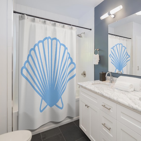 Coastal Shell Shower Curtain - Nautical Bathroom Decor, Beach Vibes, Ocean Theme, Gift for Beach Lovers, Coastal Home Accent