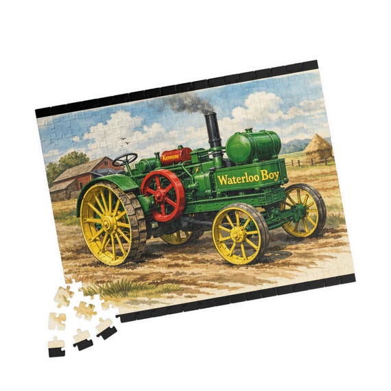 Vintage Waterloo Boy Tractor Puzzle 110/252/520 Pieces | Classic Farm Jigsaw