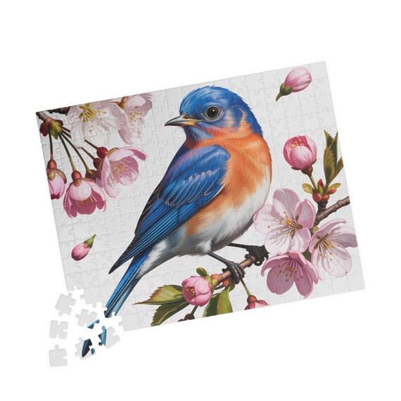 Bluebird Cherry Blossom Jigsaw Puzzle 110 252 520 Pieces Nature Bird Spring Floral Gift