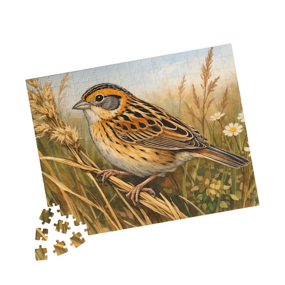 Meadow Sparrow Bird Scene Jigsaw Puzzle 110-520 Pieces Nature Wildlife Gift for Adults Family