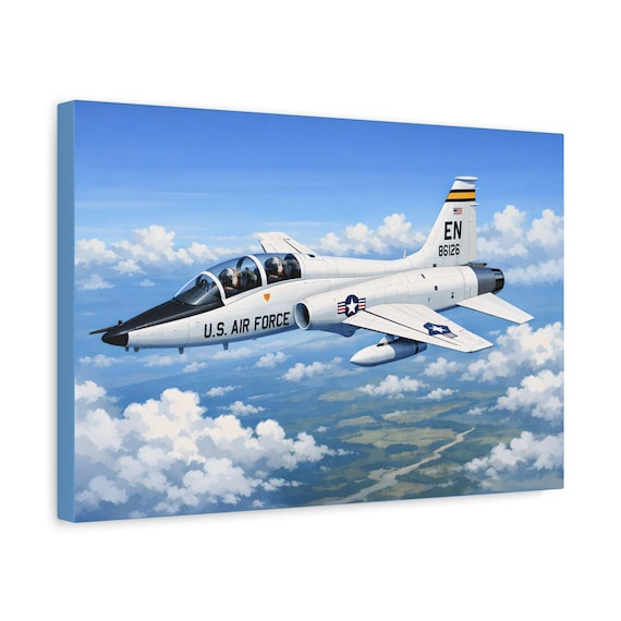 U.S. Air Force T-38 Jet Canvas Print Wood Frame Stretched Ready to Hang