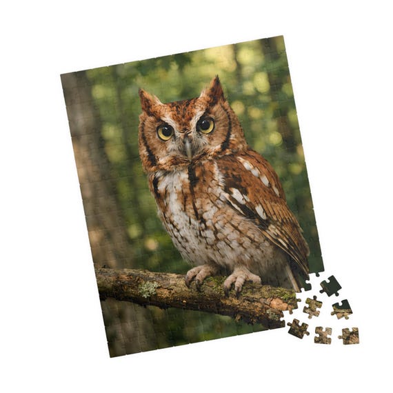 Eastern Screech Owl Puzzle 110-520 Piece Wildlife Bird Jigsaw Vertical Nature Game Educational Gift