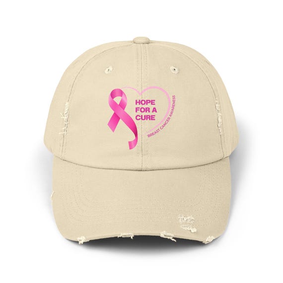 Hope for a Cure Distressed Cap, Cancer Awareness Hat, Unisex Cap, Gift for Survivor, Supportive Apparel