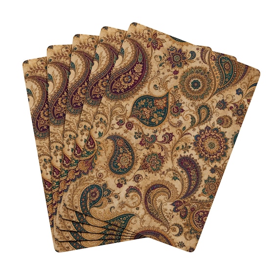 Paisley Pattern Poker Playing Cards | Decorative Ace Spade Design