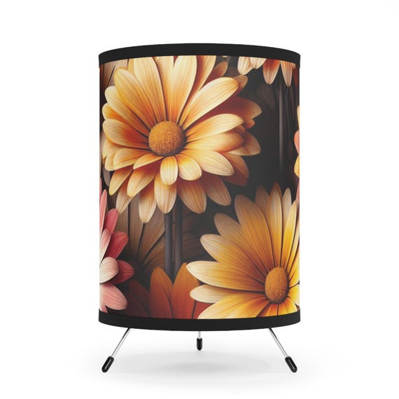 Floral Tripod Lamp: Boho Home Decor - Unique Flower Shade Lighting for Modern Interiors