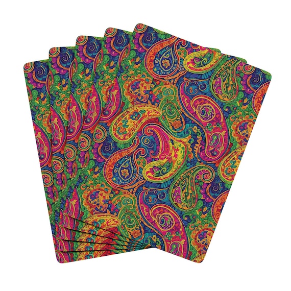 Psychedelic Paisley Playing Cards | Vibrant Back, Ornate Ace