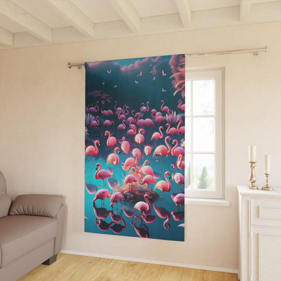 Tropical Flamingo Window Curtains: Vibrant Beach Decor for Living Room, Bedroom & Summer Vibes