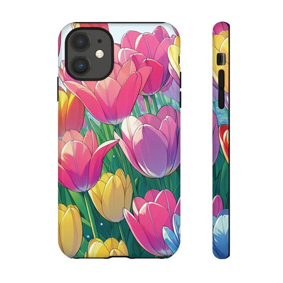 Floral Tulip Phone Case: Colorful Protective Cover for iPhone, Samsung Galaxy, Google Pixel
