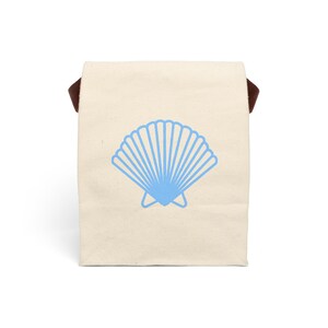 Chic Shell Canvas Lunch Bag, Eco-Friendly Tote, Beach Picnic Bag, Unique Gift for Foodies, Sustainable Eating